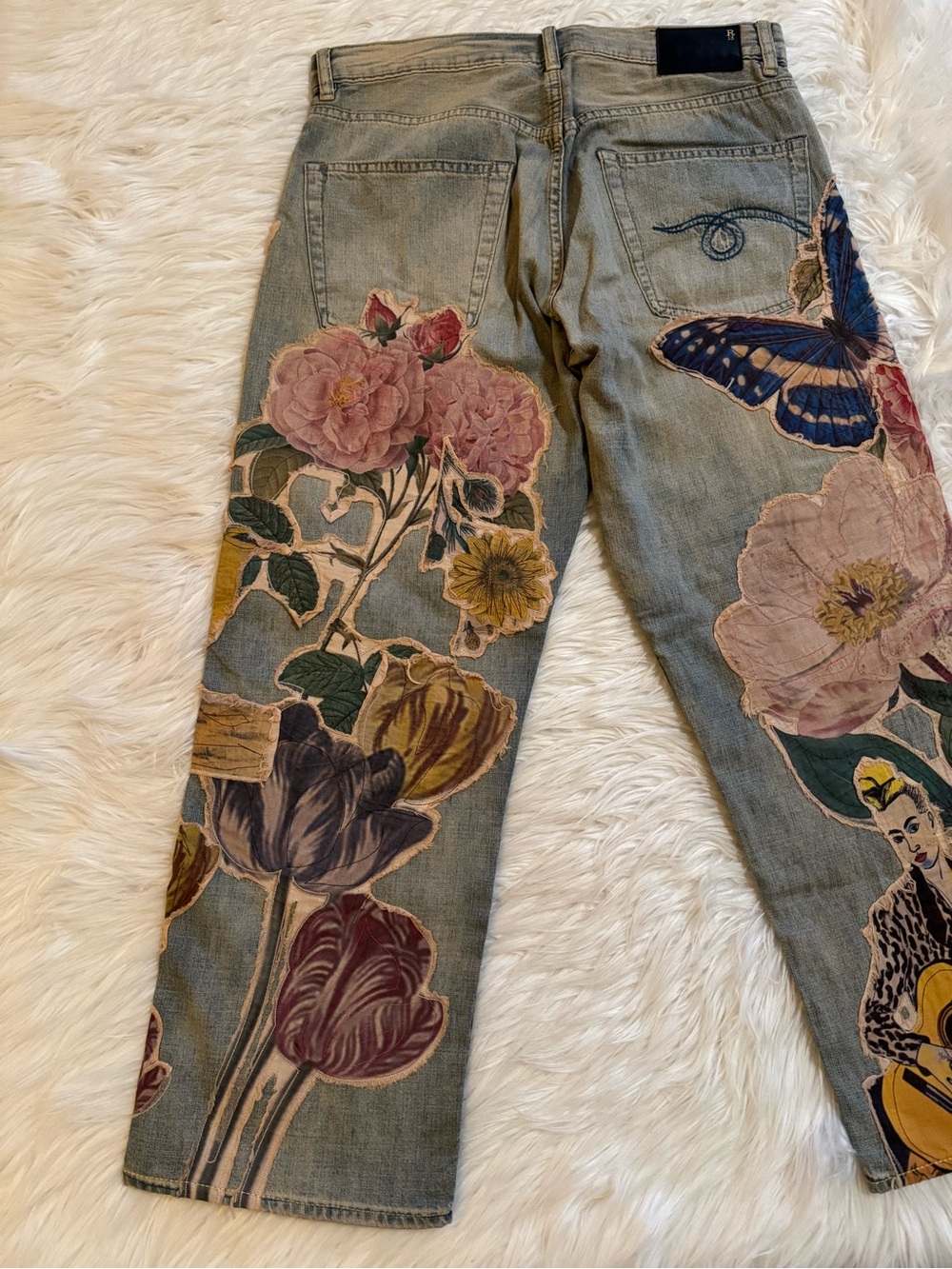 R13 Articulated Knee Cropped Denim Jeans 26 - Picture 9 of 11